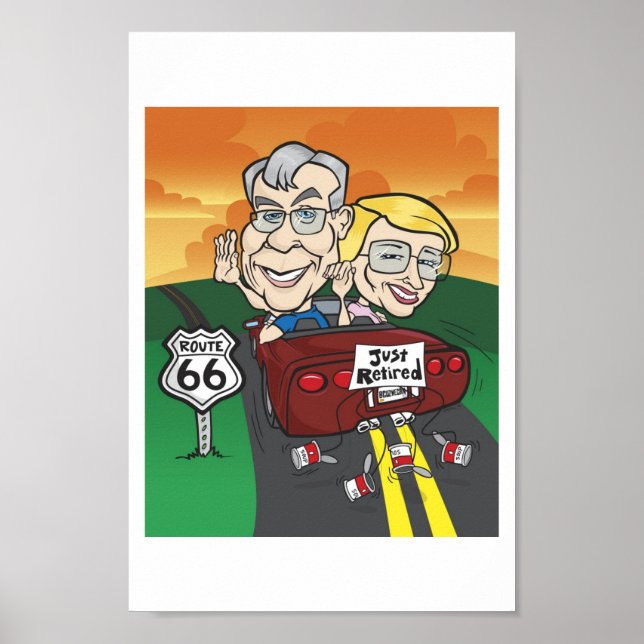 Poster Caricature pour la retraite de Burford (Devant)