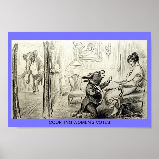 Poster Caricature pour le vote des femmes pour le suffrag (Devant)