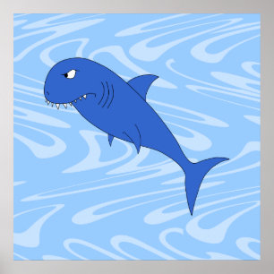 Poster Caricature Requin.
