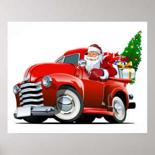 Poster Caricature saluant carte de Noël