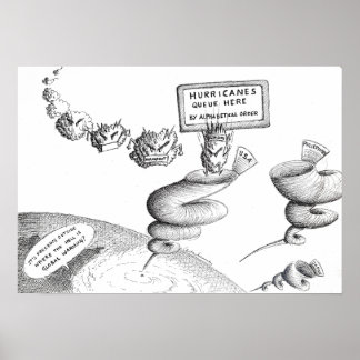 Poster Caricature sur le changement climatique