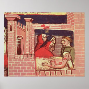 Poster Caring for an injured man in a castle