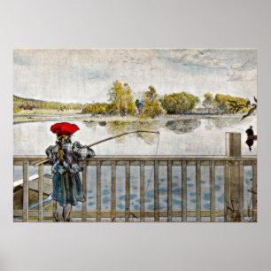 Poster Carl Larsson art : Lisbeth Fishing