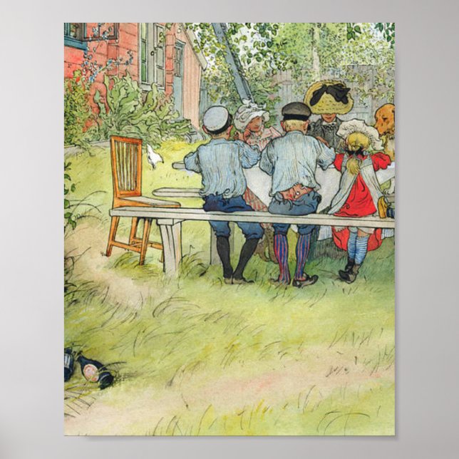 Poster Carl Larsson Breakfast (Devant)