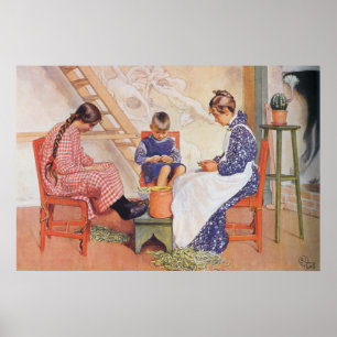 Poster Carl Larsson ils ont écossé l'affiche d'aquarelle