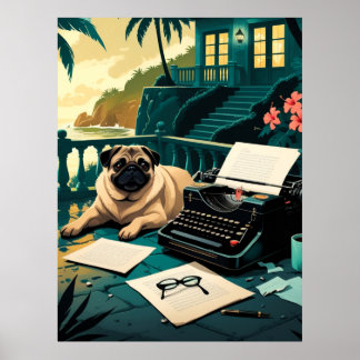 Poster Carlin chien gentleman vintage