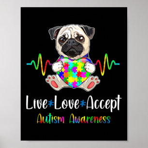 Poster Carlin Puzzle Pièce Live Love Accepter Sensibilisa