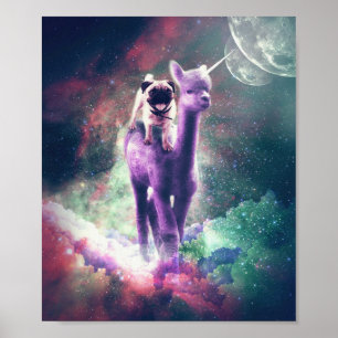 Poster Carlin Spatial Amusant Sur Alpaca Unicorn