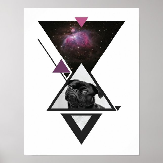 Poster Carlin spatial | Black Carlin Chien Idée Cadeau Po (Devant)