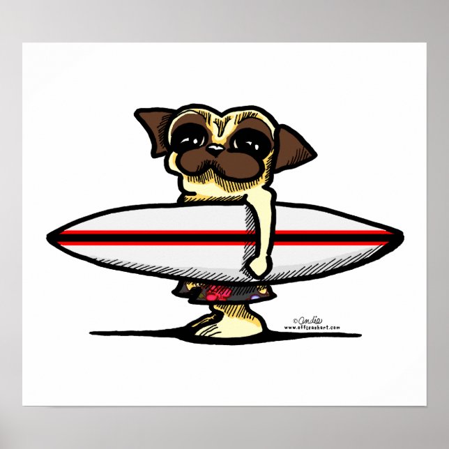 Poster Carlin surfer (Devant)