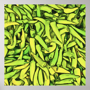 Poster Carliston Banana Peppers Black Outline Art