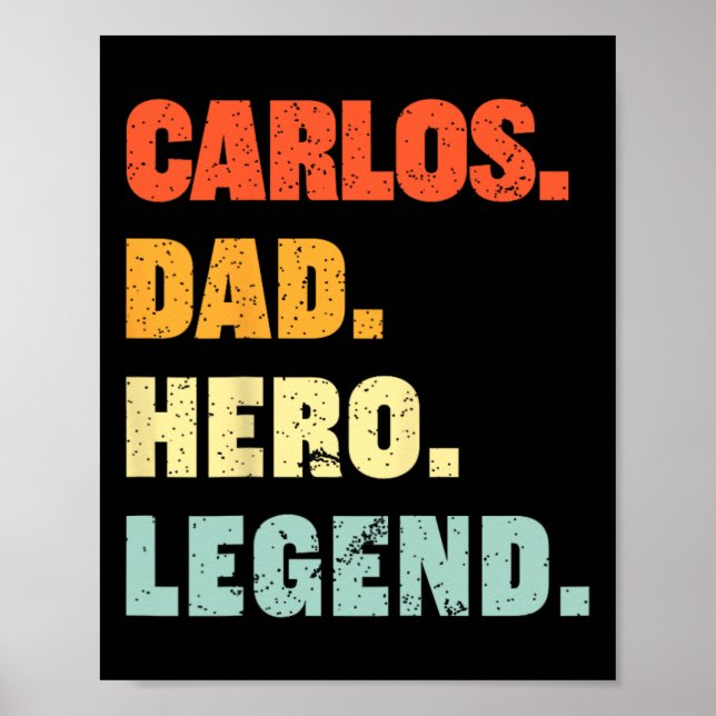 Poster Carlos Papa Hero Legend Personnalisé Nom Fa (Devant)