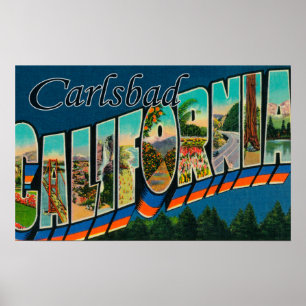 Poster Carlsbad, California - Large Letter Scenes
