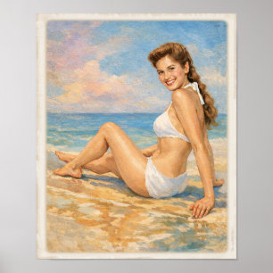 Poster Carmen au Beach Pin Up