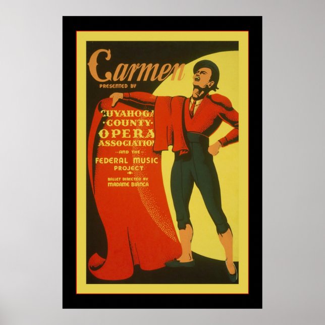 Poster Carmen ~ Théâtre Vintage Publicité (Devant)