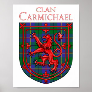 Poster Carmichael Tartan Scottish Plaid Lion Rampant