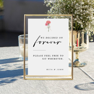 Poster Carnation Choisir un siège pas un panneau Mariage 
