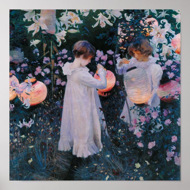 Poster Carnation, Lily, Lily, Rose de John Singer Sargent (Devant)