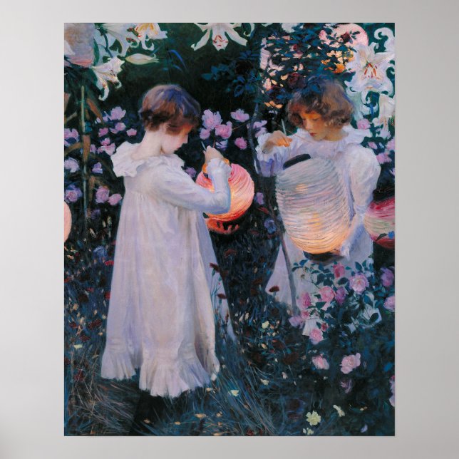 Poster Carnation, Lily, Lily, Rose de John Singer Sargent (Devant)