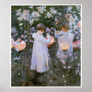 Poster Carnation, Lily, Lily, Rose, John Singer Sargent