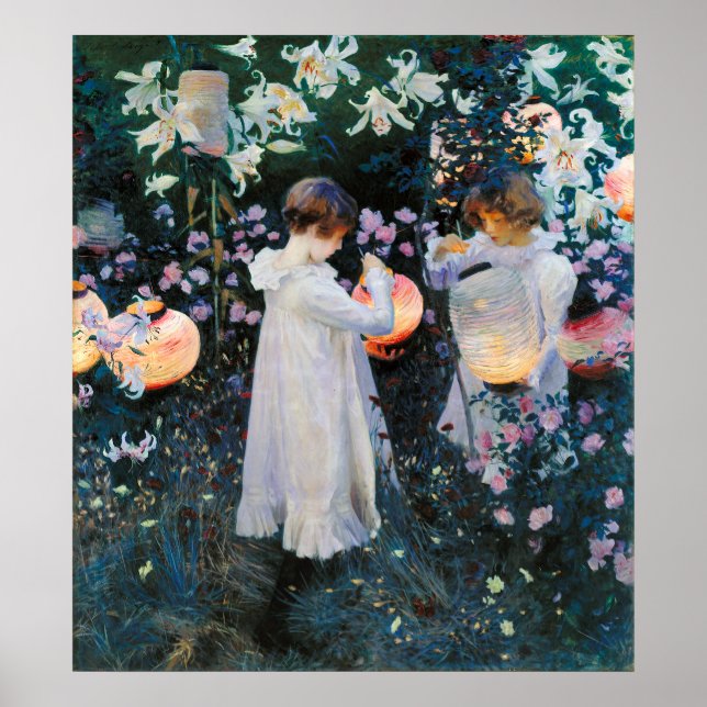 Poster Carnation, Lily, Lily, Rose - John Singer Sargent (Devant)