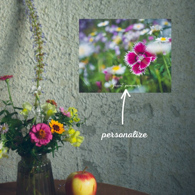 Poster Carnation rose avec marguerites (Créateur téléchargé)