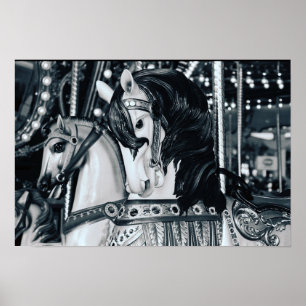 Poster Carnaval Carnaval Carrousel - Photo noir et blanc