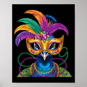 Poster Carnaval de costumes Mardi Gras La Nouvelle-Orléan