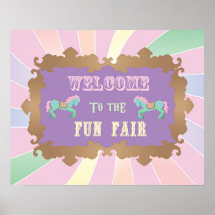 Poster Carnaval - Funfair -Pastel - Anniversaire - Signe