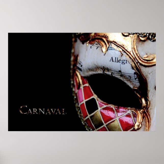 Poster Carnaval - Italie - Masque (Devant)