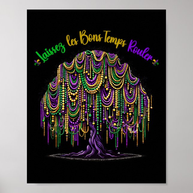 Poster Carnaval Mardi Gras Bead Tree New Orleans 2025 Pou (Devant)