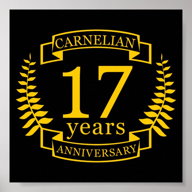 Poster Carnelian Gemstone mariage anniversaire 17 ans (Devant)
