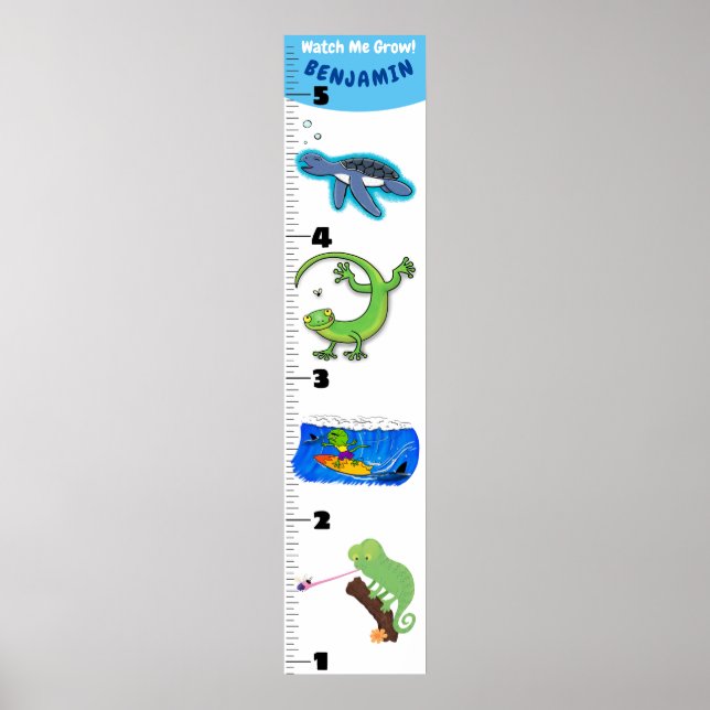 Poster Carnet de croissance des animaux de reptiles drôle (Devant)