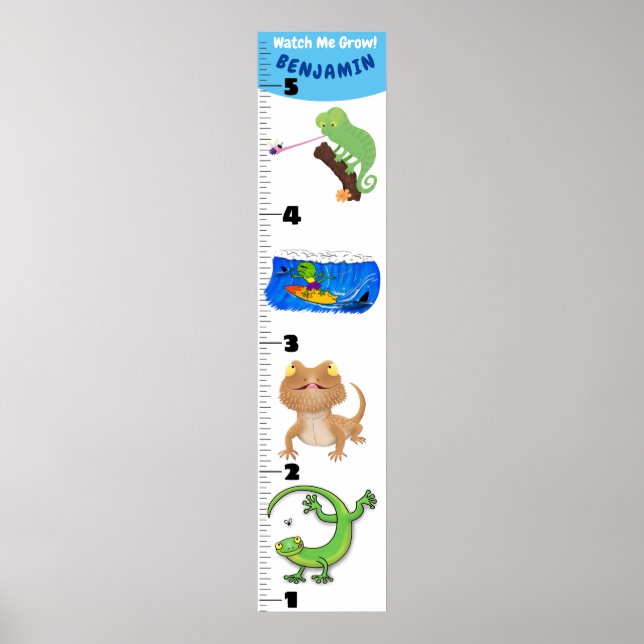 Poster Carnet de croissance des animaux de reptiles drôle (Devant)