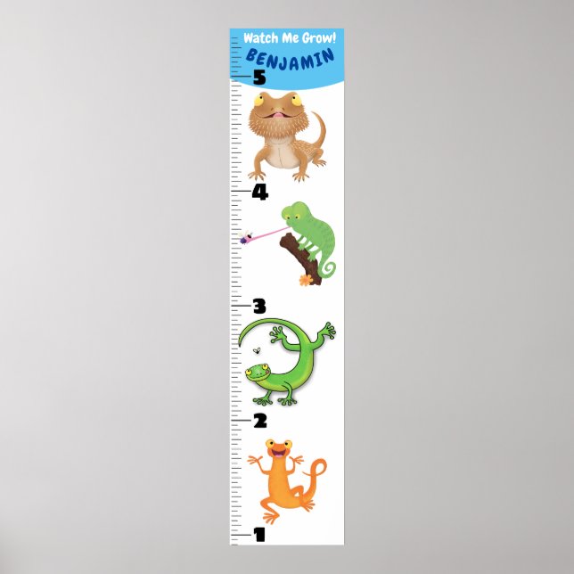 Poster Carnet de croissance des animaux de reptiles drôle (Devant)