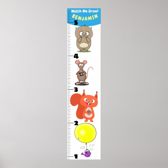 Poster Carnet de croissance des animaux de rongeurs amusa (Devant)