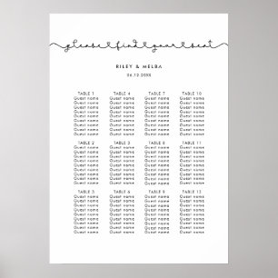 Poster Carnet de sièges mariage de police de coeur joli