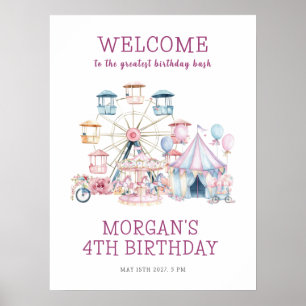 Poster Carnival mignon Anniversaire Budget Bienvenue