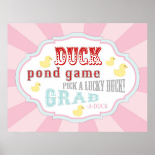 Poster Carnival or Circus Duck Pond Game Sign