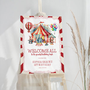 Poster Carnival Sign Circus Animals Birthday Welcome Sign