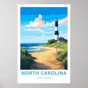 Poster Caroline du Nord États-Unis Imprimer