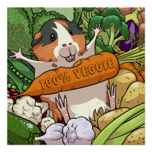 Poster Carotte de porc 100% Veggie Caroton