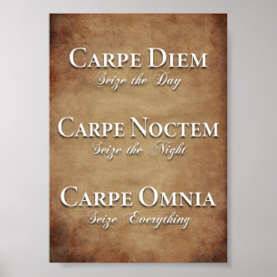 Poster Carpe Diem, Carpe Noctem, Carpe Omnia