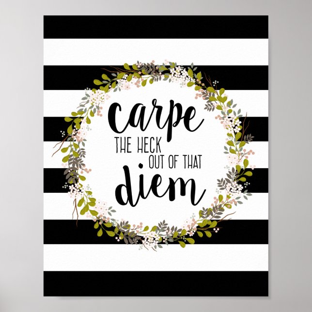 Poster Carpe Diem Funny Inspiration Citation Art Imprimer (Devant)