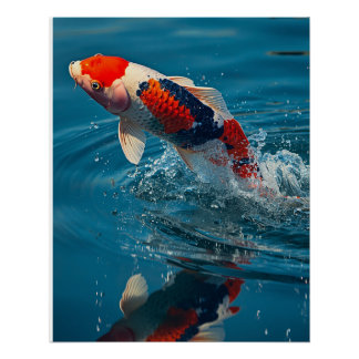 POSTER CARPE KOI AQUARELLE