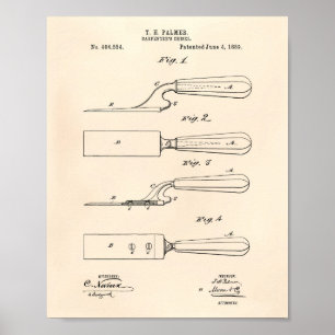 Poster Carpenter's Chisel 1889 Brevet Art Vieux Poivre