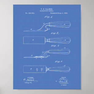 Poster Carpenter's Chisel 1889 Brevet d'art Plan directeu
