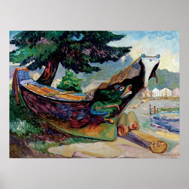 Poster Carr - Canot de guerre autochtone 1912 (Devant)