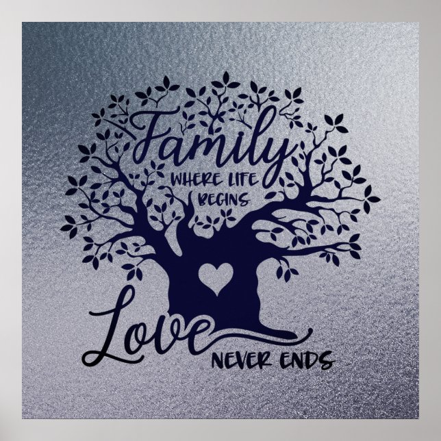 Poster Carré 12x12 Famille et amour (Devant)