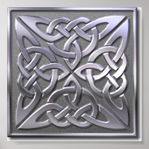 Poster Carré-argent celtique du noeud 4